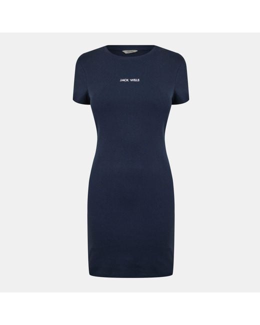 Jack Wills Blue Jersey Mini Dress