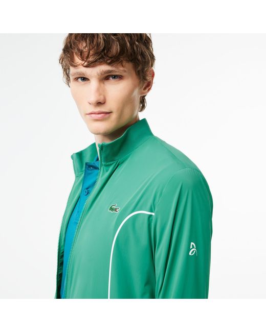 Lacoste Green Ribbed Tracksuit Top for men