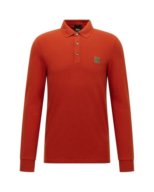 Boss Red Passerby Long Sleeve Polo Shirt for men