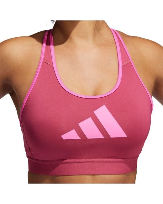 Adidas Pink Don'T Rest Medium Impact Sports Bra