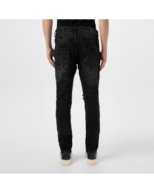 Purple Brand Black Mid Rise Distressed Jeans for men