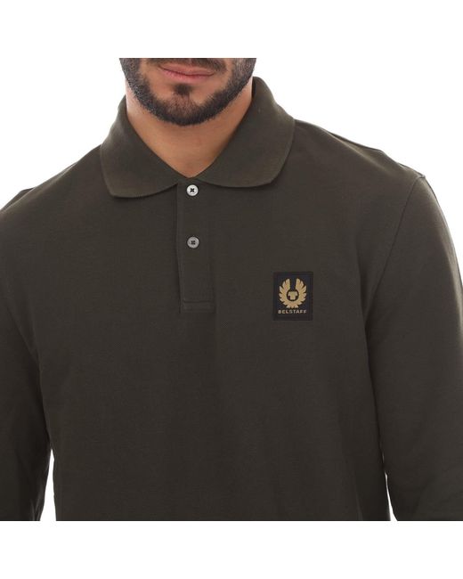 Belstaff Black Long Sleeved Polo Shirt for men