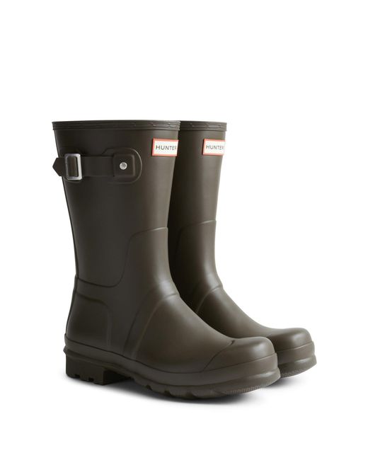 Hunter Green Original Short Wellington Boots for men