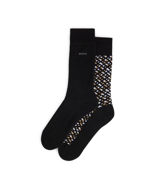 Boss Black 2 Pack Regular Monogram Socks for men