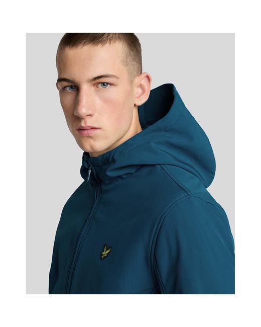 Lyle & Scott Blue Fleece Back Softshell Jacket for men