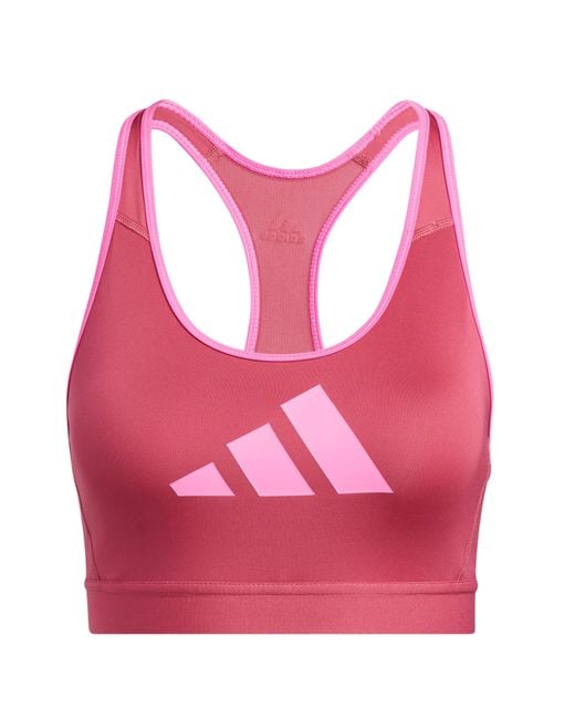 Adidas Pink Don'T Rest Medium Impact Sports Bra