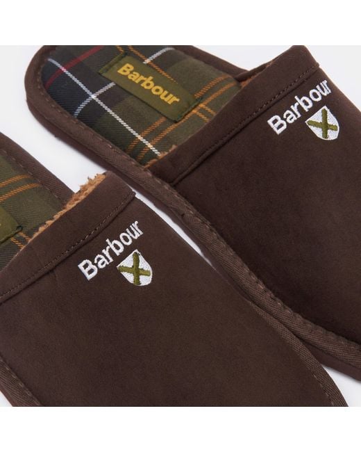 Barbour Brown Everitt Mule Slippers for men