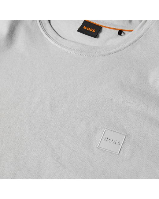 Boss Gray Tales T-Shirt With Logo Patch Premium Cotton for men