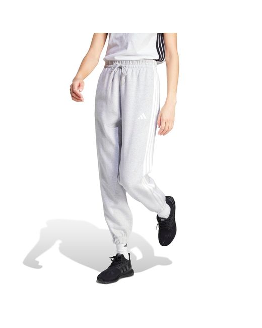 Adidas Gray Essentials 3-Stripes Pants Slim