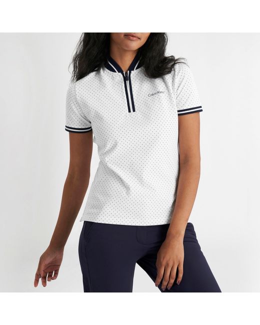 Calvin Klein White Short Sleeve Performance Polo Shirt