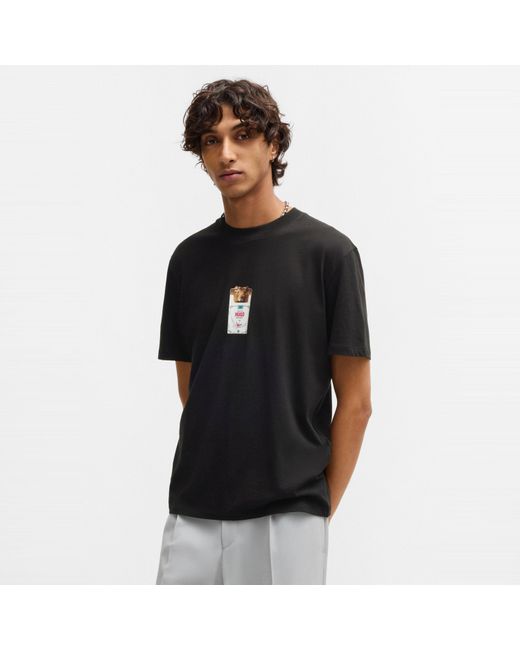 HUGO Black Regular Fit T-Shirt for men