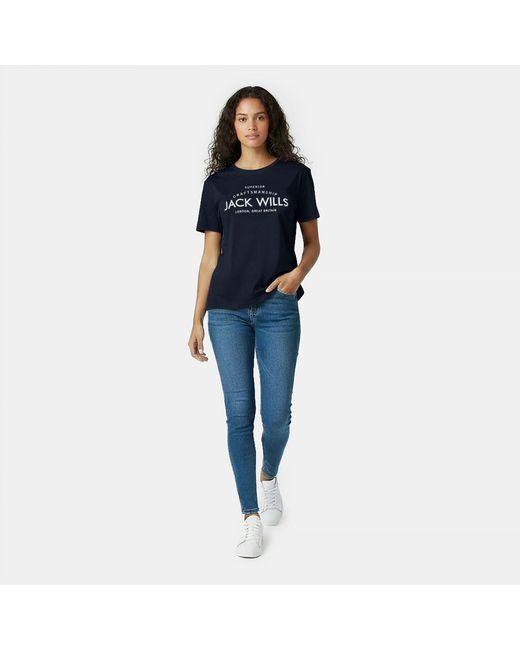 Jack Wills Blue Forstal Boyfriend T-Shirt Ladies