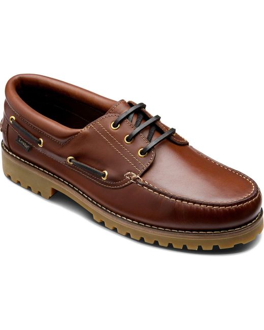 Loake Brown Boat Shoes for men