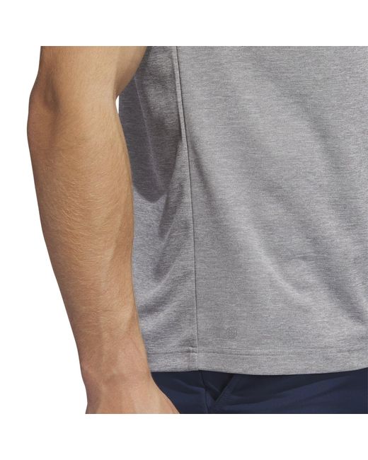 Adidas Gray S Heather Polo Shirt Short Sleeve Grey L for men