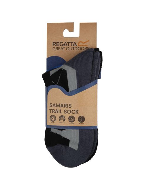 Regatta Black 2 Pack Outdoor Active Socks for men