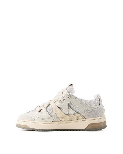 Represent White Panelled Canvas Chunky Sneakers for men