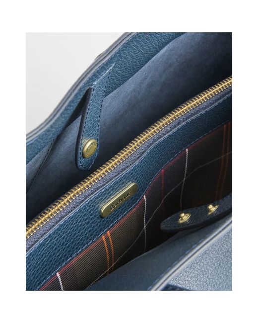 Barbour Blue Alder Leather Tote Bag