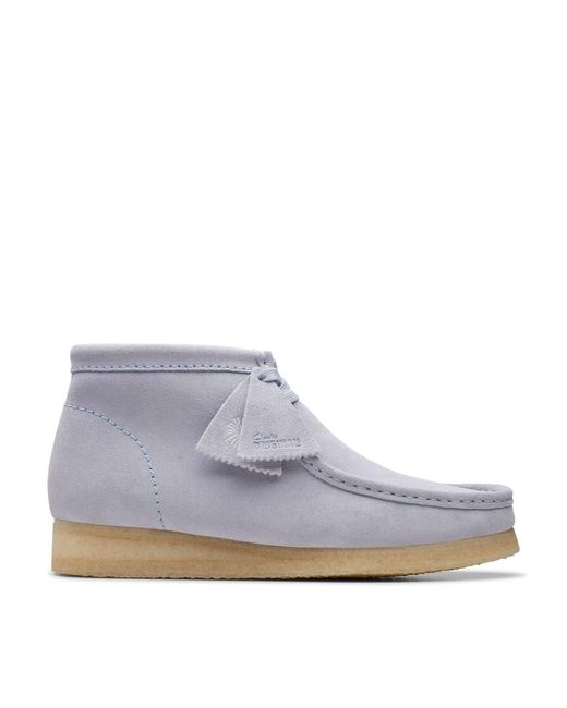 Clarks Gray Wallabee Suede Flat Ankle Boot for men