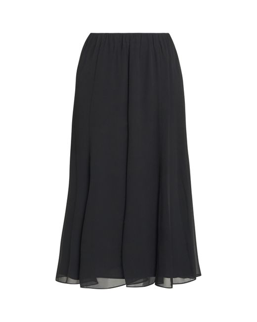 Gina Bacconi Black Annalise Flowing Chiffon Midi Skirt