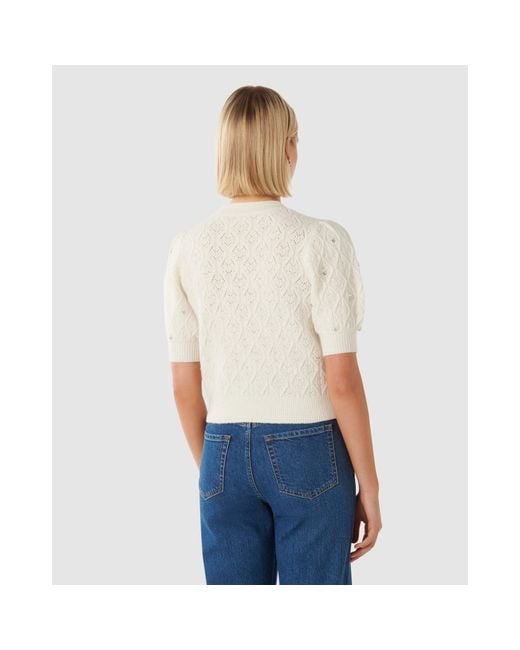 Forever New Blue Sierra Embellished Sleeve Knit Tee
