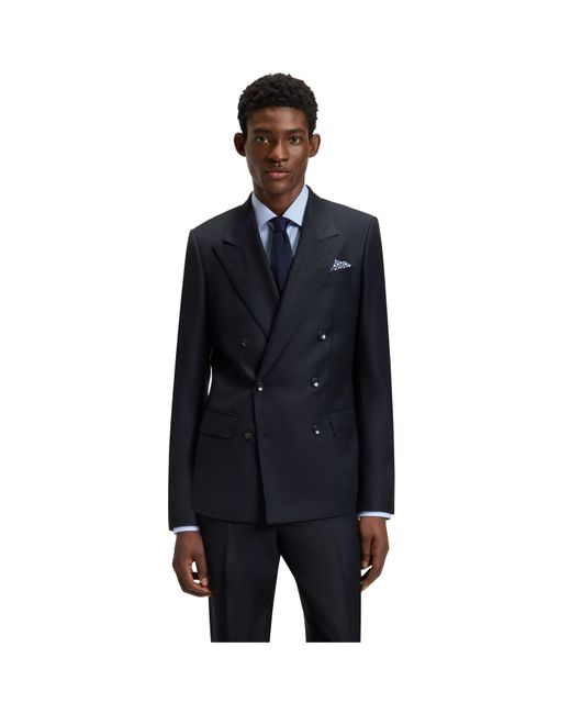 Boss Black Double Breasted Slim-Fit Suit for men