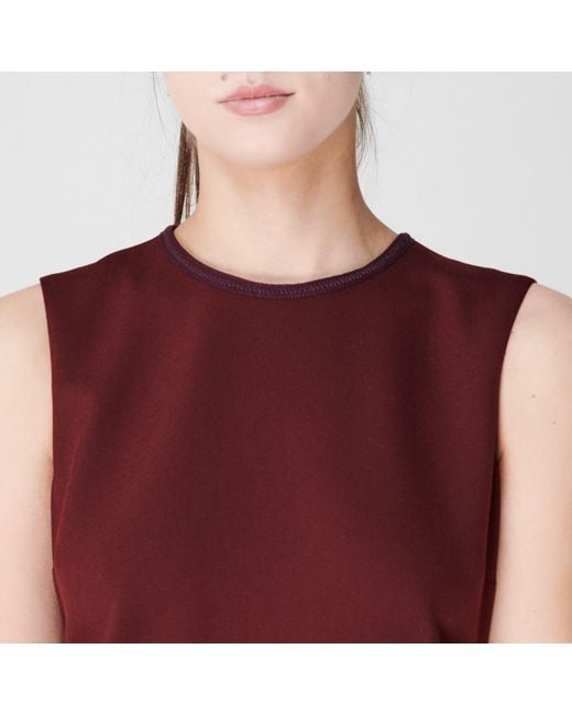 Victoria Beckham Red Relaxed Turtle Neck Dress