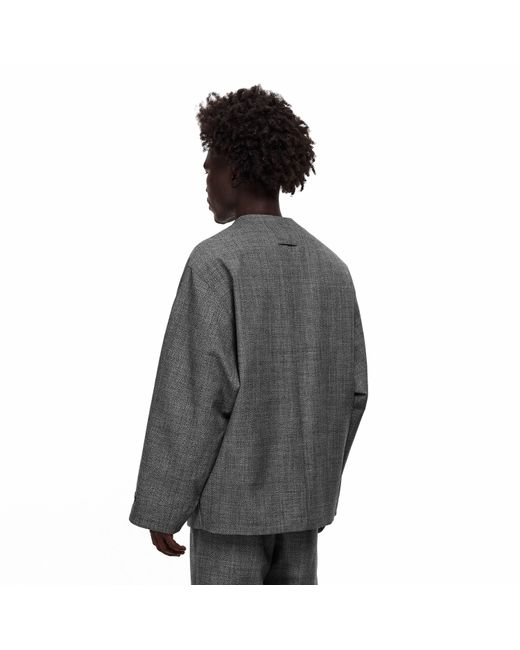 Fear Of God Gray Cropped Lapelless Jacket for men