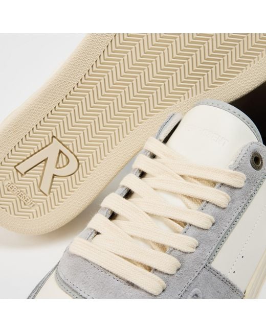 Represent White Initial Leather Lace Up Low-Top Trainers for men