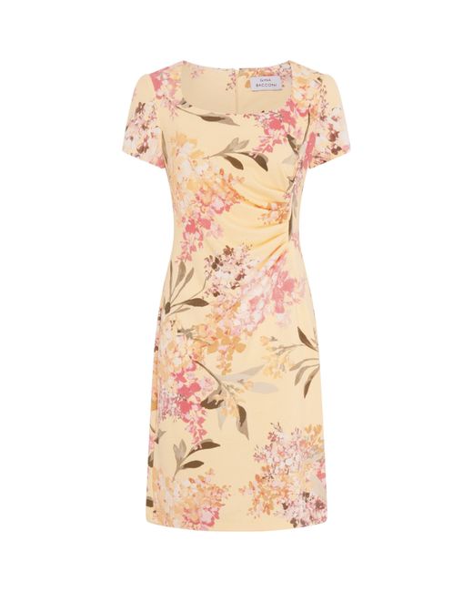 Gina Bacconi Natural Trish Floral Print Dress