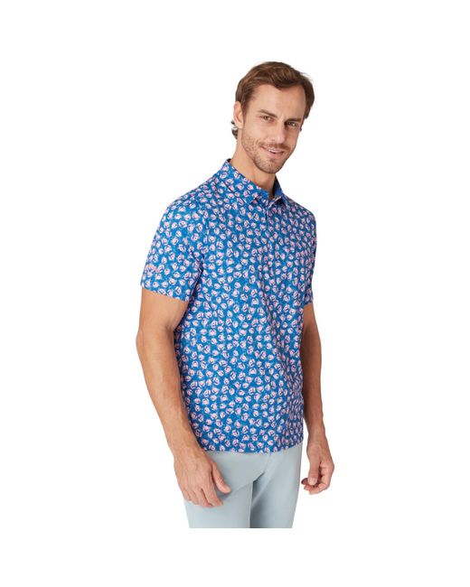 Callaway Apparel Blue Short-Sleeve Performance Polo Shirt for men