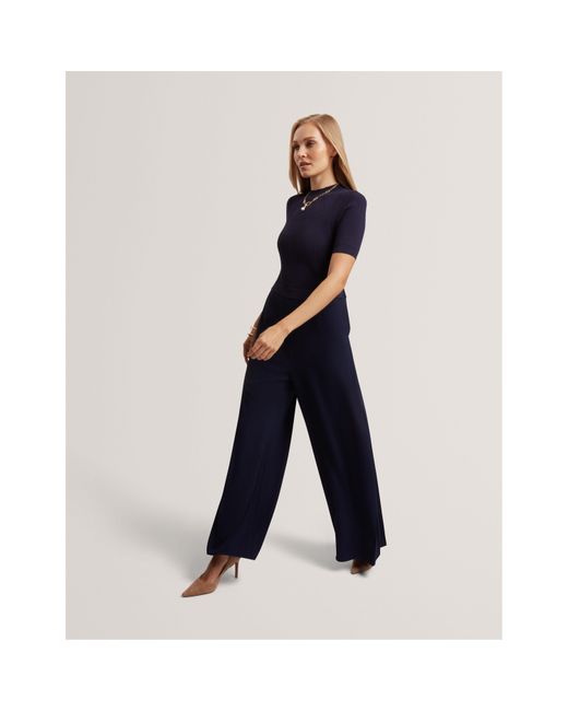 Ted Baker Blue Knit Top Jumpsuit