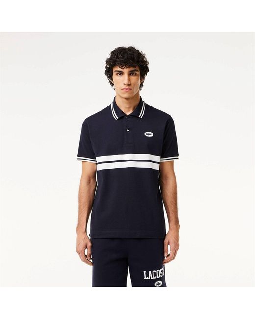 Lacoste Blue Stripe Polo Shirt for men
