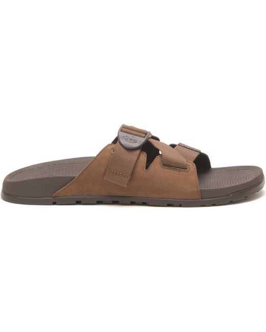 Chaco Brown Lowdown Leather Slide Sandal for men