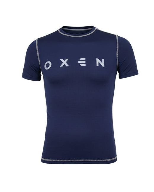 OXEN Blue Short Sleeve Baselayer Top for men