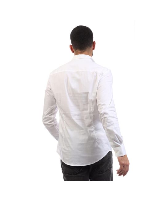 Emporio Armani White Stretch Nylon-Blend Shirt for men