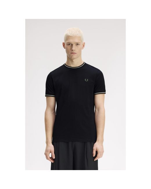 Fred Perry Black Twin Tipped T-Shirt for men