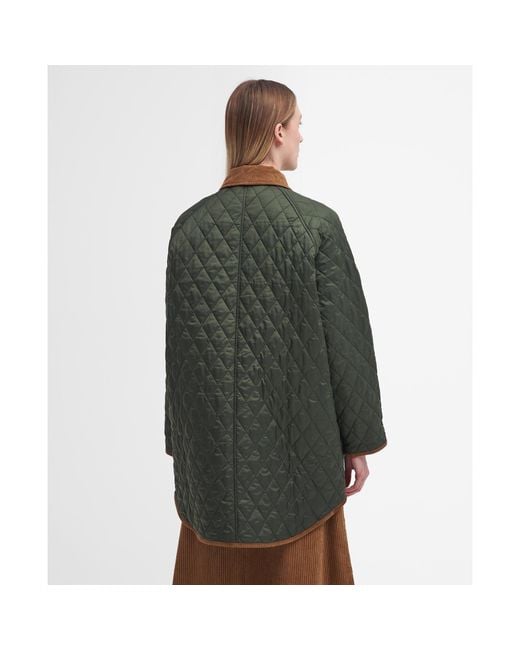 Barbour Green Liddesdale 30Th Anniversary Diamond Quilted Oversized Quilted Jacket
