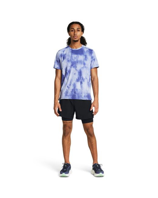 Under Armour Blue Ua Launch 2-In-1 5In Shorts for men