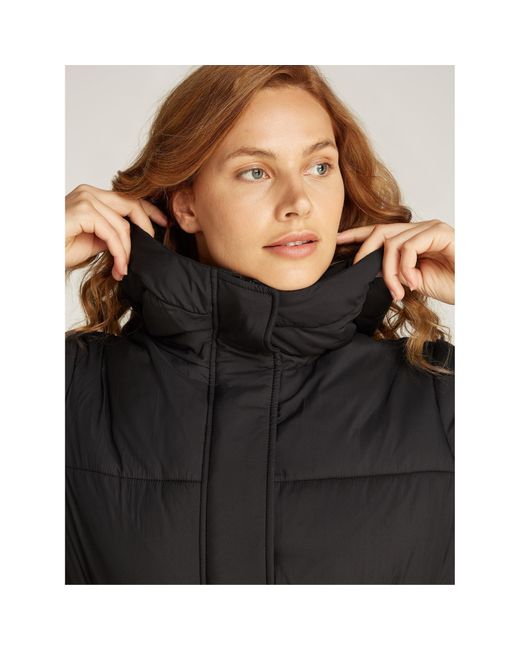 Calvin Klein Black Logo Belt Long Puffer