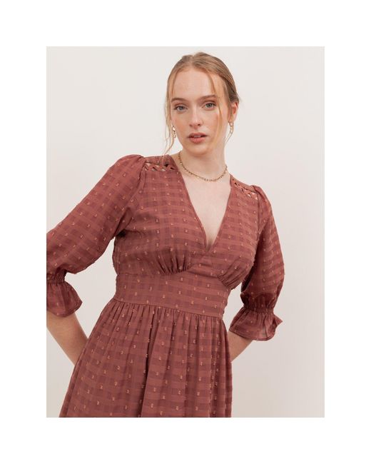 Lovedrobe Red Gingham V Neck Midaxi Dress