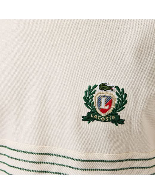 Lacoste White Crest Stripe T-Shirt for men