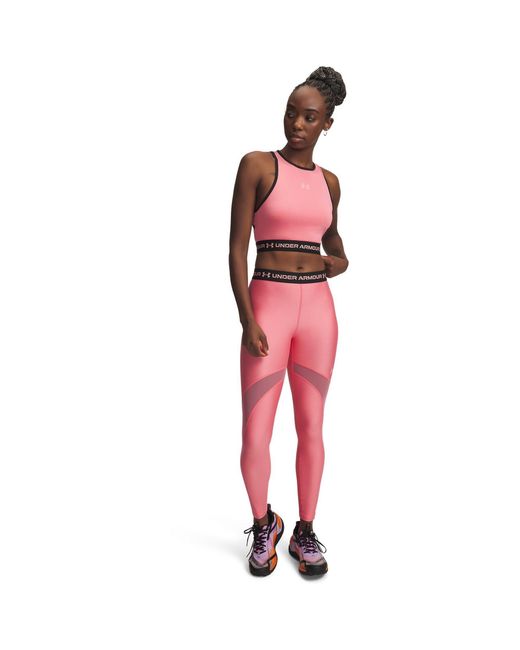 Under Armour Red Heatgear Mesh Performance Gym Legging