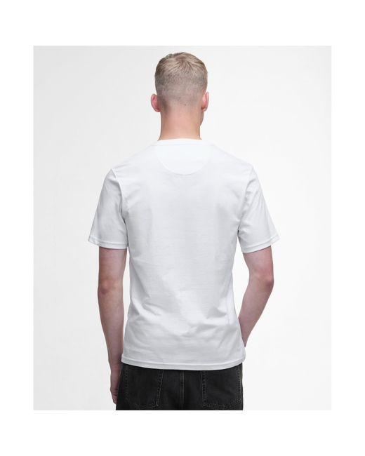 Barbour White Small Logo T-Shirt for men