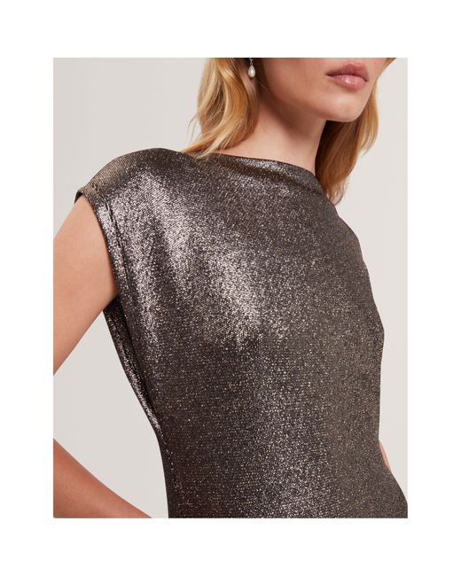 Ted Baker Brown Metallic Bodycon Dress
