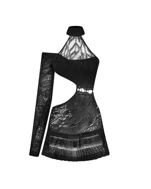 Roberta Einer Black Adhel Lace Mini Dress