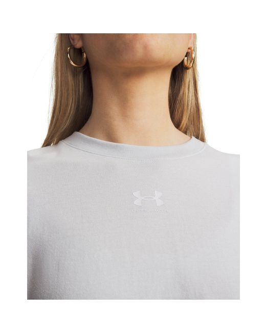 Under Armour Gray Rival Boxy T-Shirt Distant Medium Heather