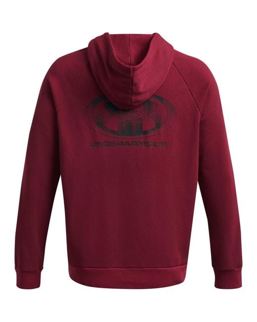 Under Armour Red Rival Fleece Hoodie for men
