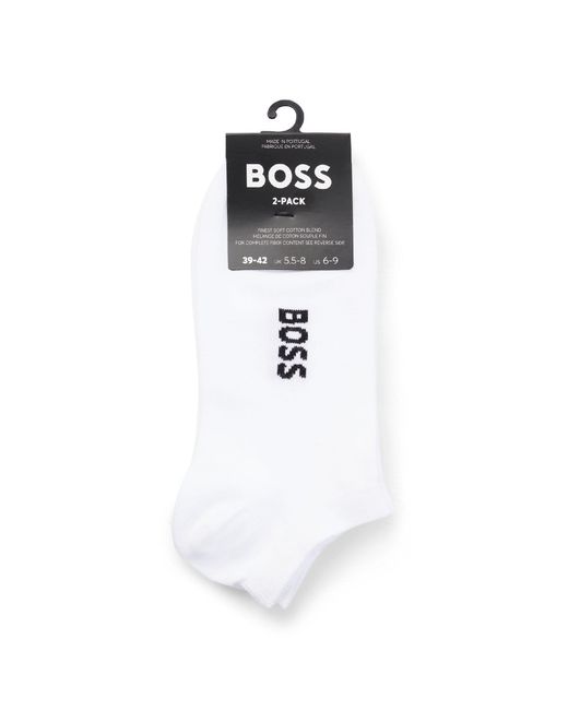 Boss White 2 Pack Of Logo Ankle Socks