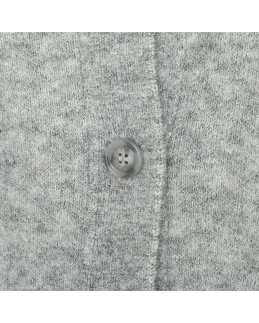 Miso Gray Knit V Neck Button Cardigan