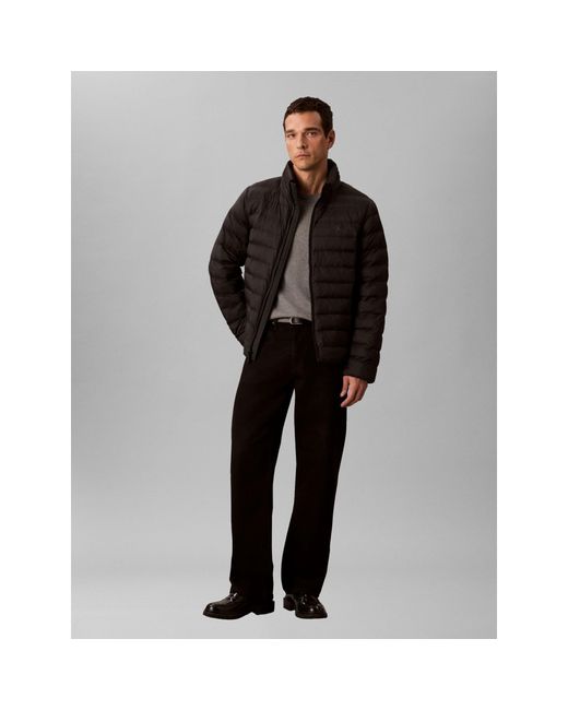 Calvin Klein Black Full Zip Short Puffer Jacket for men